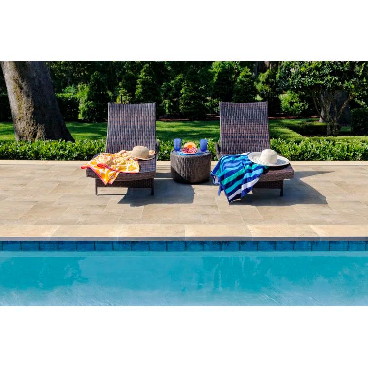 Tuscany Travertine 12" x 24" Honed Unfilled Brushed Coping