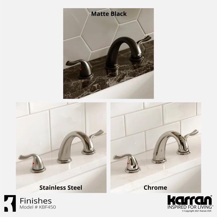 Karran Fulham 8 In. Widespread 2-Handle Bathroom Faucet With Matching Pop-up Drain