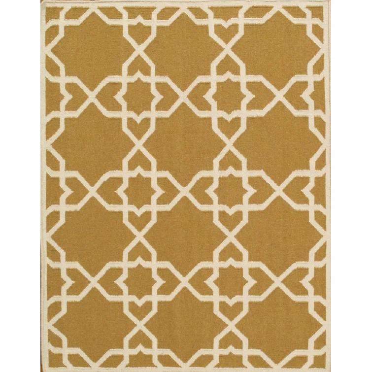 Sahara Geometric Handwoven Wool Brown/Ivory Area Rug