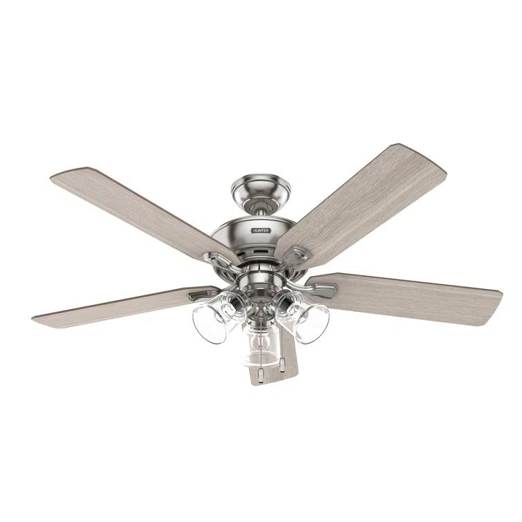 52" Rosner 5 - Blade Ceiling Fan With Lights and Pull Chains