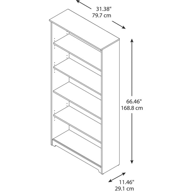 Shelonda 5 Shelf 66" Standard Bookcase