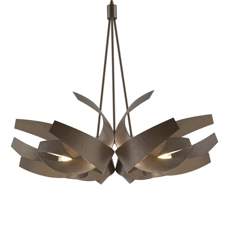 Corona 6 - Light Steel Dimmable Geometric Chandelier