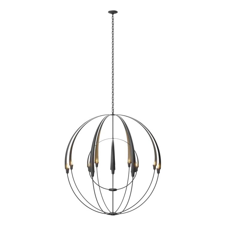 Cirque 12 - Light Steel Dimmable Globe Chandelier
