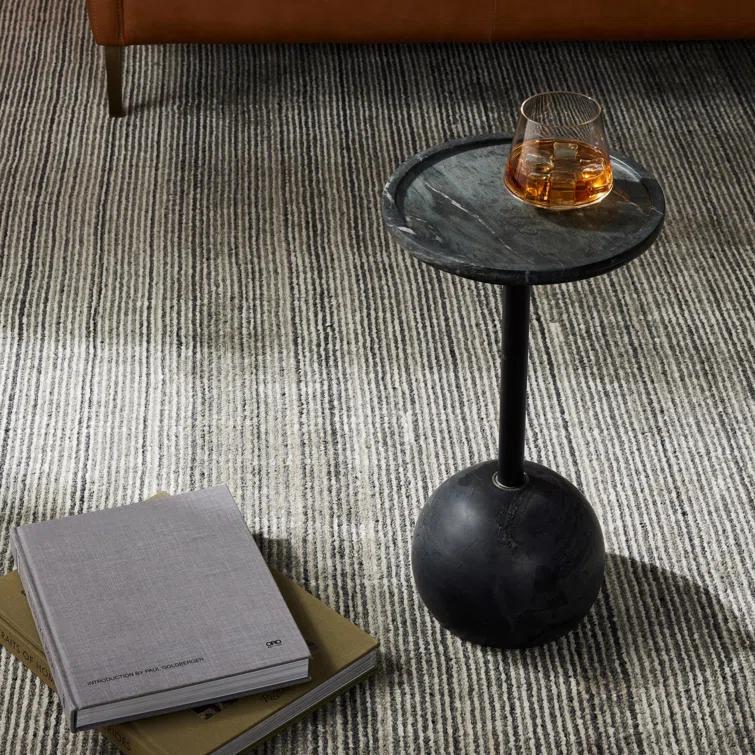 Nicholas Side Table - Black Marble