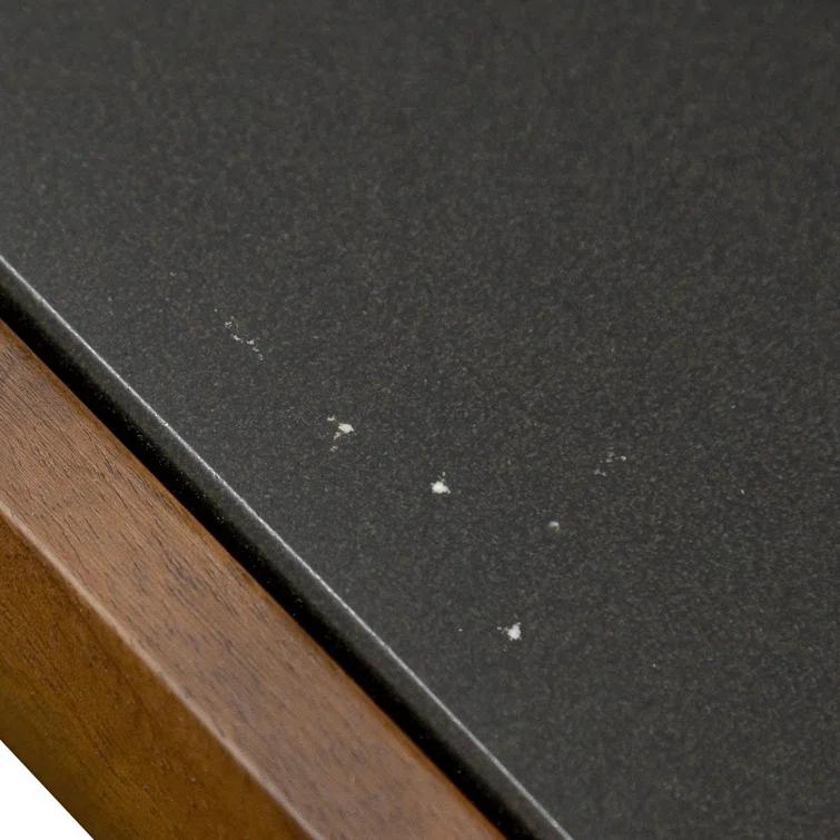 Mid-Century Walnut Credenza with Stone Top