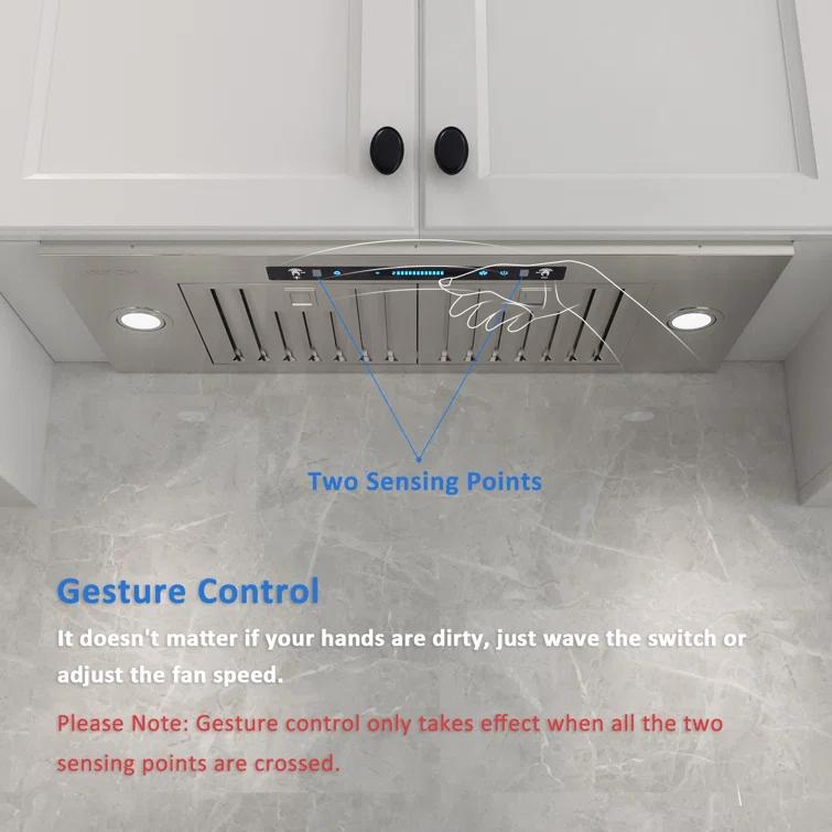 36'' VIKIO 900 Cubic Feet Per Minute Ducted Insert Range Hood with Baffle Filter and Light Included