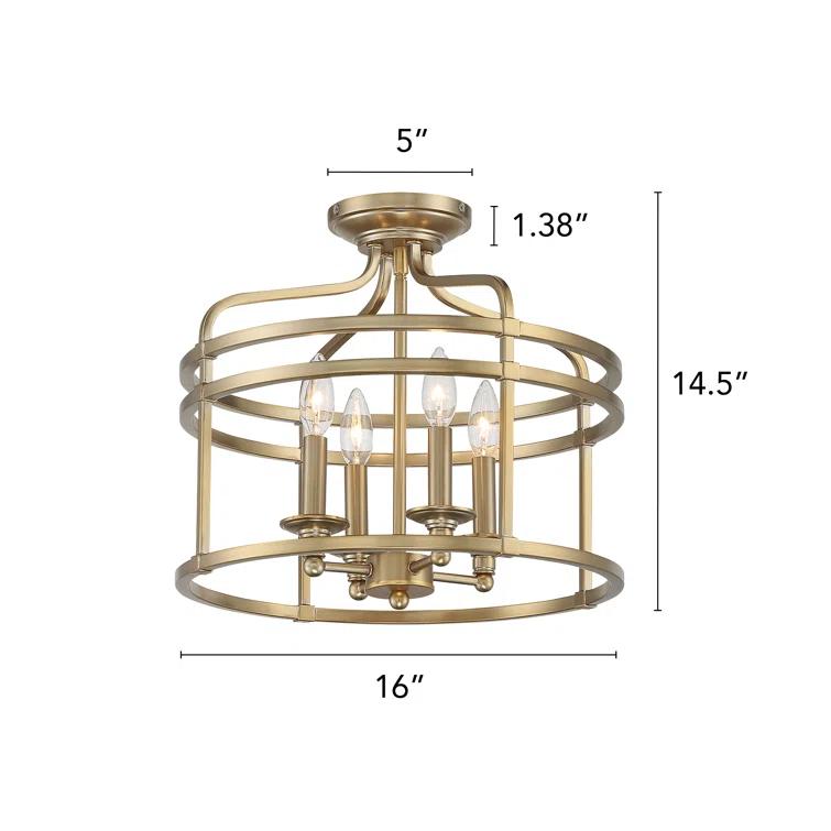 Minka Lavery - Covent Park - 4 Light Semi-Flush Mount - 14.5 inches tall by 16