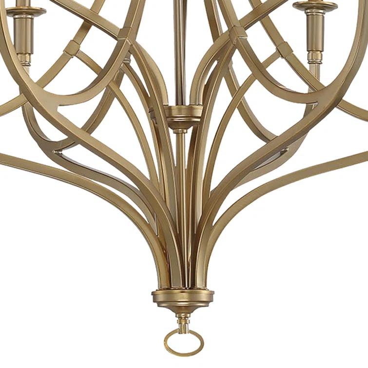 Minka Lavery Brushed Honey Gold Chandelier 34" Wide Modern 9-Light Fixture for Dining Room House Foyer Kitchen Entryway Bedroom