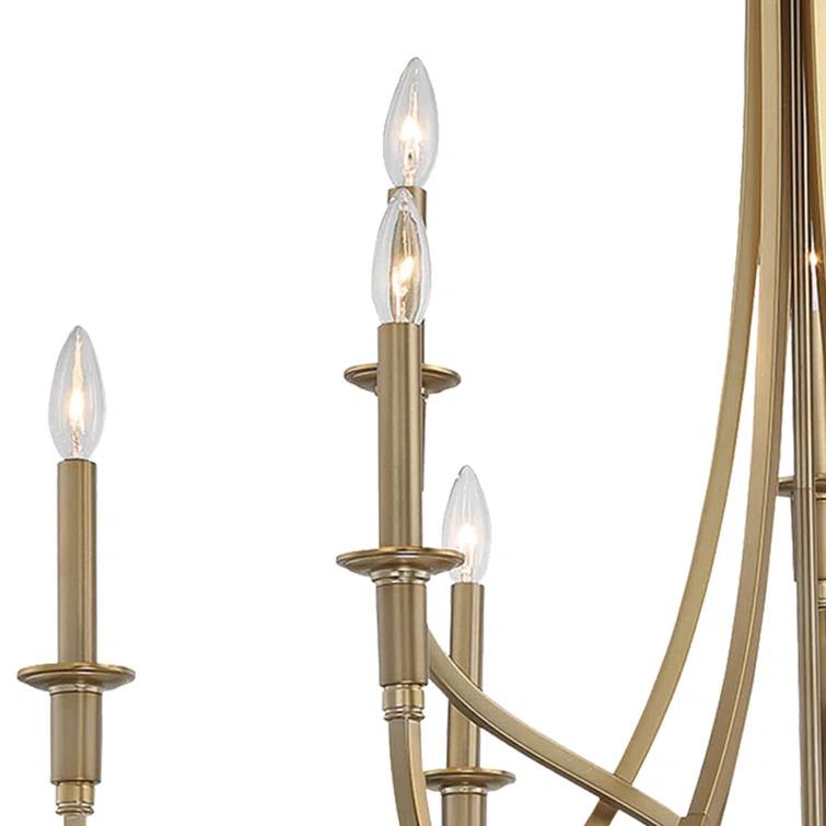 Minka Lavery Brushed Honey Gold Chandelier 34" Wide Modern 9-Light Fixture for Dining Room House Foyer Kitchen Entryway Bedroom