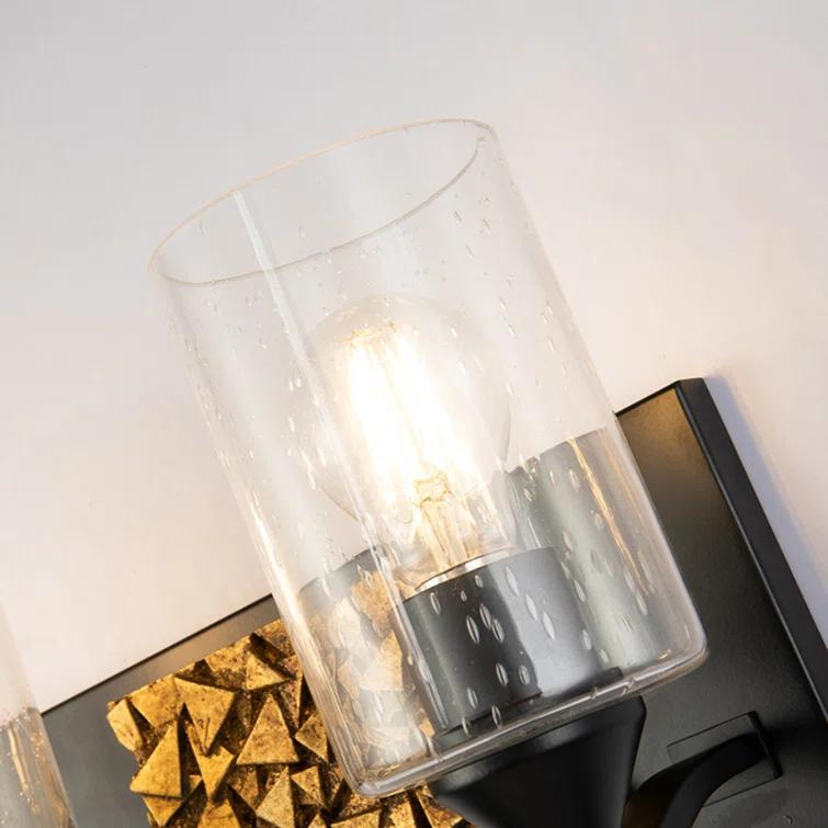Abbey Weathered Zinc & Antique Brass 3-Light Vanity Light with Watermark Glass