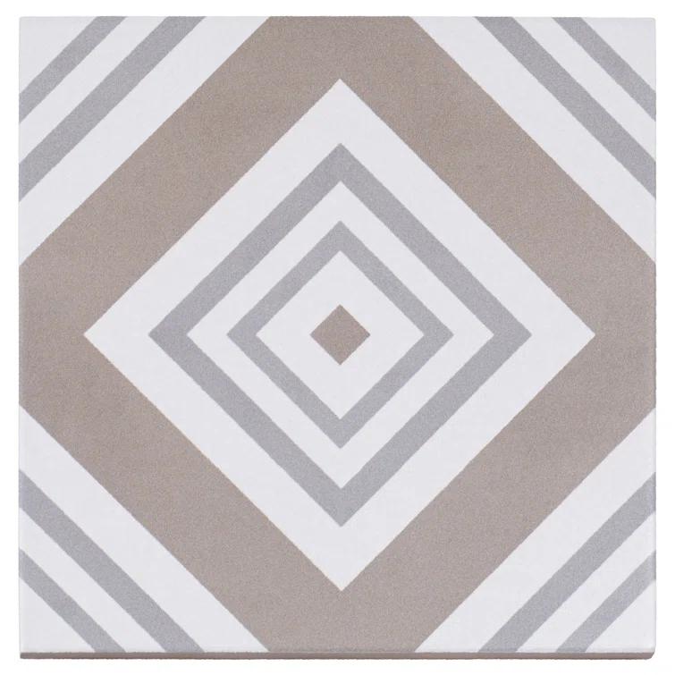 Bliss 8-in. Encaustic Spanish/Moroccan Patterned Matte Porcelain Wall & Floor Tile