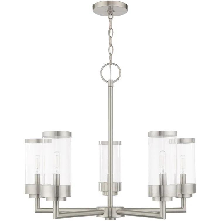 Taylen 5 - Light Stainless Steel Cylinder Chandelier