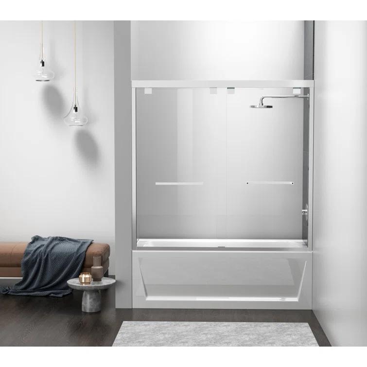 54.33" - 60" W x 60" H Double Sliding Semi-Frameless Tub Door