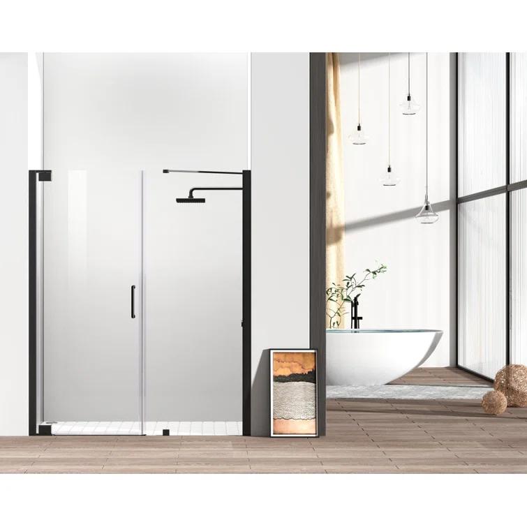 58.5" W x 72" H Pivot Frameless Shower Door