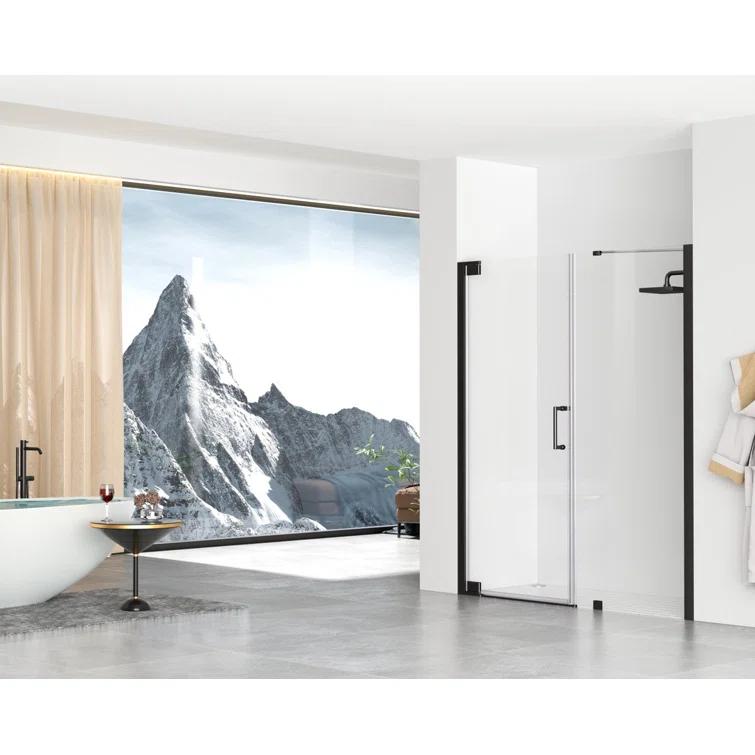 58.5" W x 72" H Pivot Frameless Shower Door