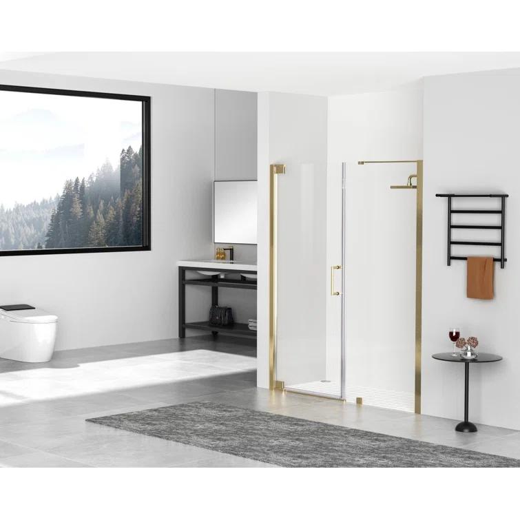 58.5" W x 72" H Pivot Frameless Shower Door