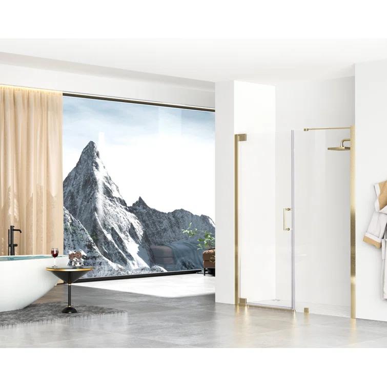 58.5" W x 72" H Pivot Frameless Shower Door