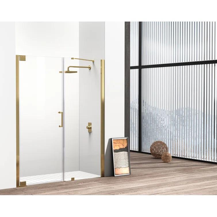 58.5" W x 72" H Pivot Frameless Shower Door