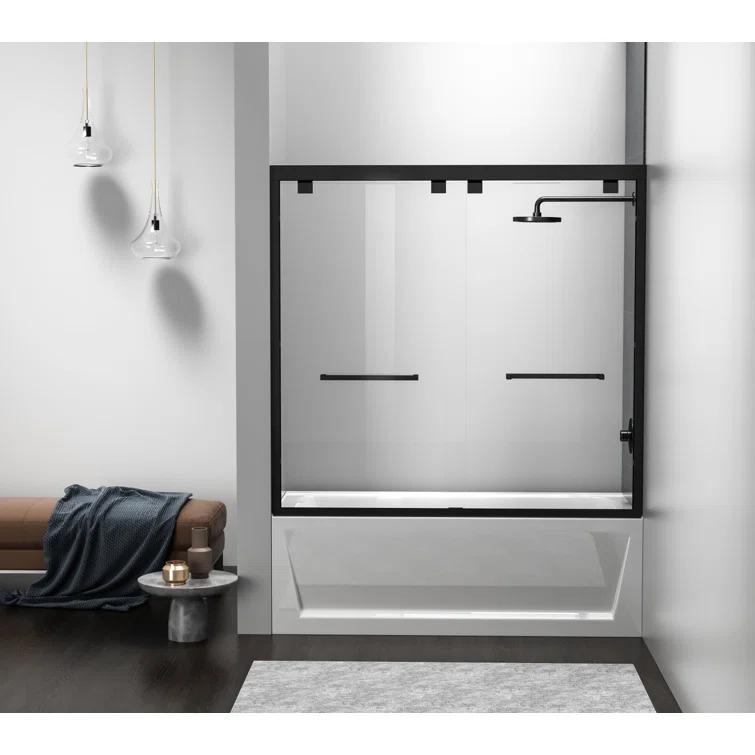 54.33" - 60" W x 60" H Double Sliding Semi-Frameless Tub Door