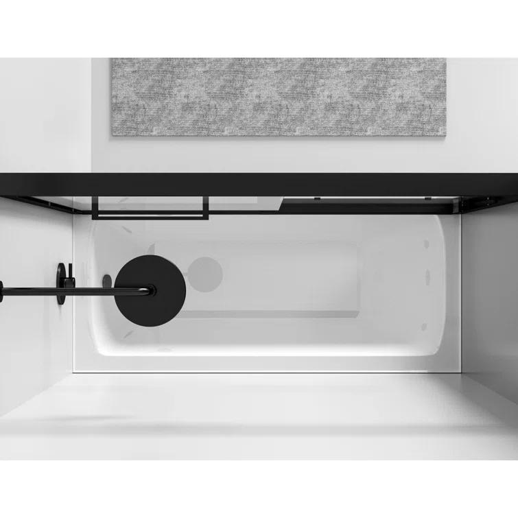 54.33" - 60" W x 60" H Double Sliding Semi-Frameless Tub Door