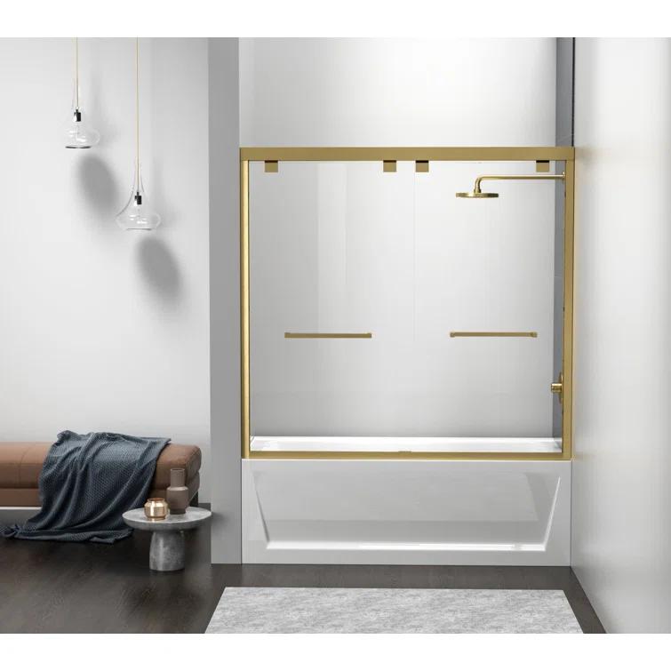 54.33" - 60" W x 60" H Double Sliding Semi-Frameless Tub Door
