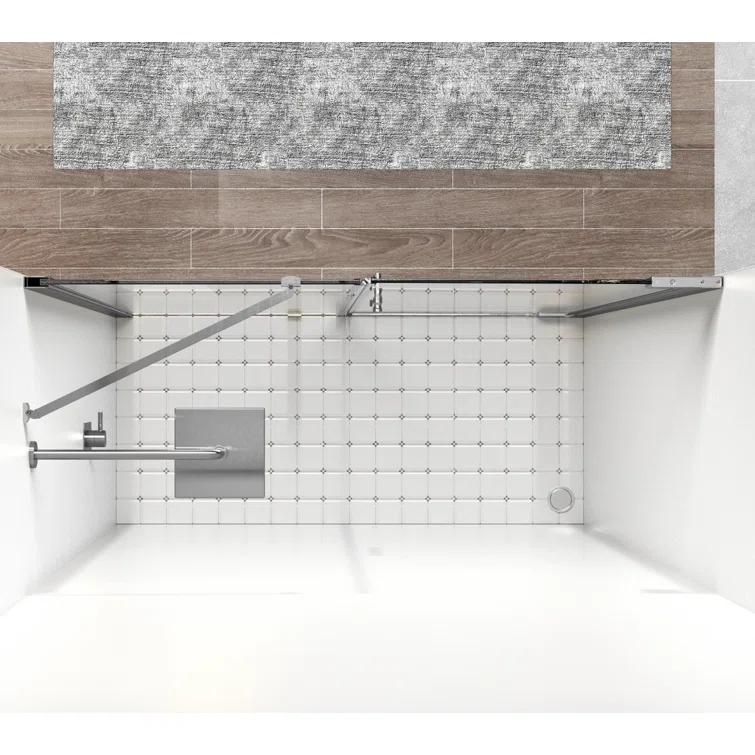 58.5" W x 72" H Pivot Frameless Shower Door