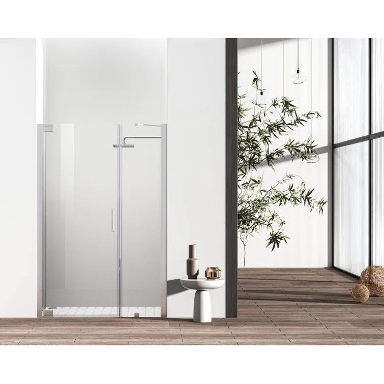 58.5" W x 72" H Pivot Frameless Shower Door
