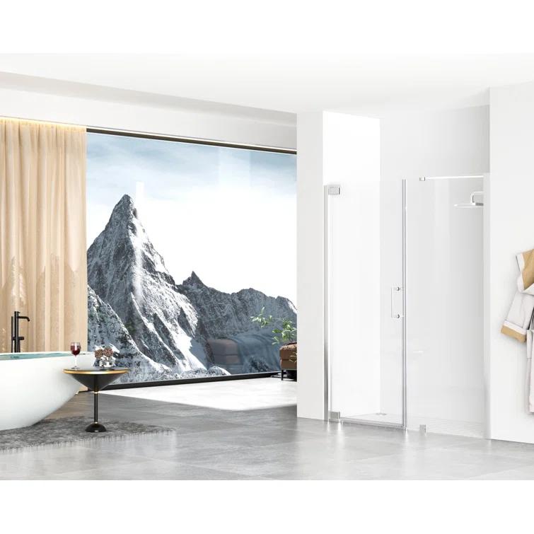 58.5" W x 72" H Pivot Frameless Shower Door