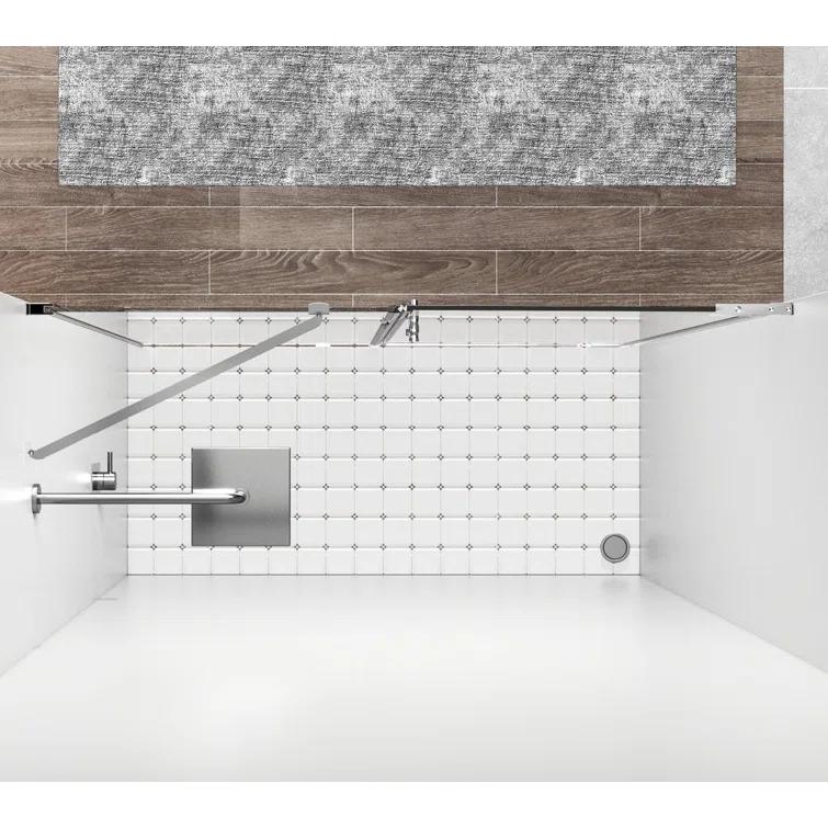 58.5" W x 72" H Pivot Frameless Shower Door