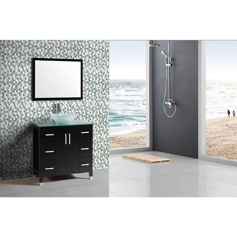 Geo 1 in. x 1 in. Textured Glass Straight Edge Brick Mosaic Wall & Pool Tile