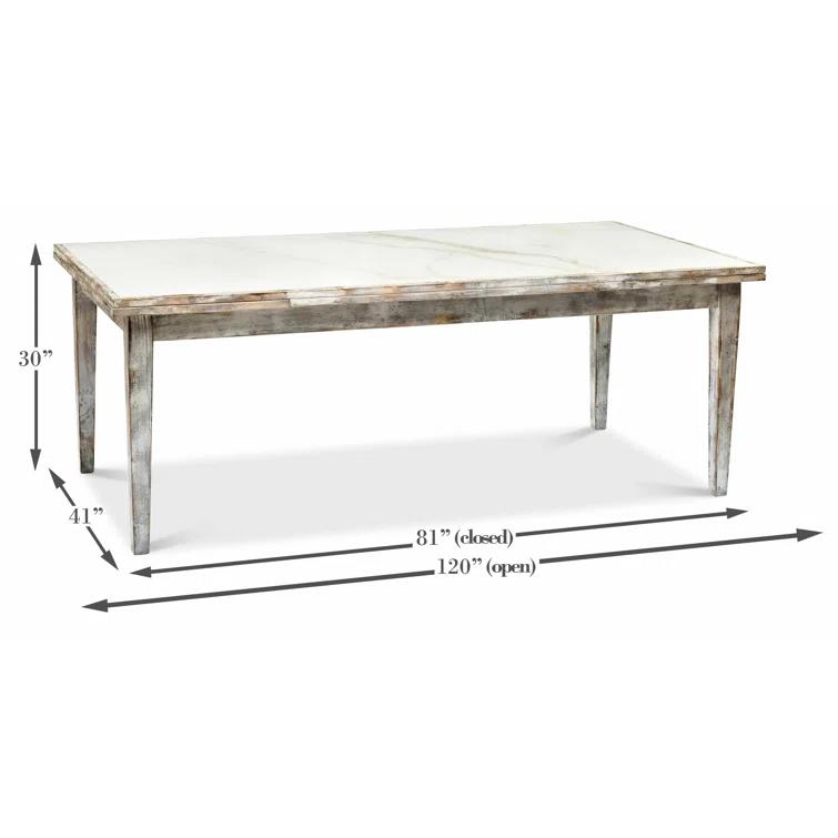 Sarreid Ltd As Shown Extendable Beech Solid Wood Base Dining Table