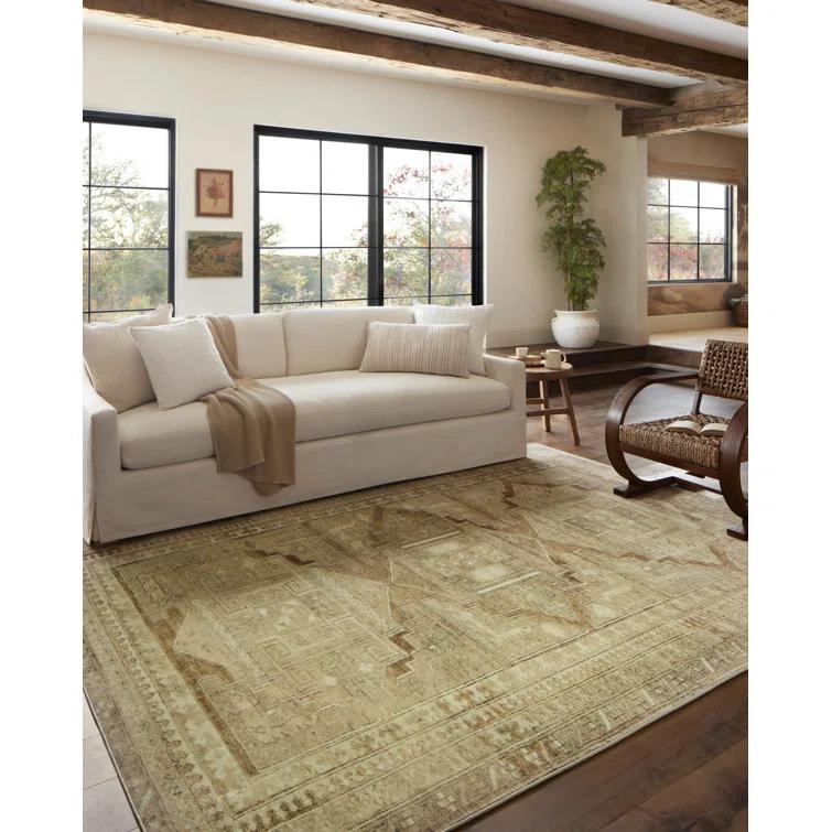 Sinclair II Rug by Magnolia Home by Joanna Gaines x Loloi - Khaki and Tobacco / 5' x 7'