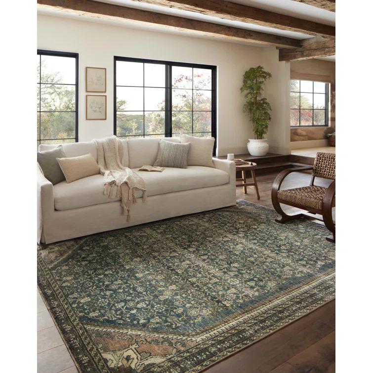 Banks I Rug by Magnolia Home by Joanna Gaines x Loloi - Denim and Clay / 5' x 7'6"
