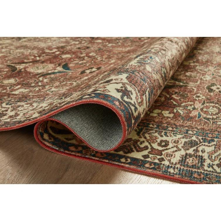Banks II Rug by Magnolia Home by Joanna Gaines x Loloi - Brick and Ivory / 5' x 7'6"