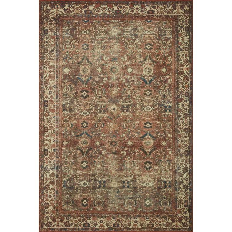 Banks II Rug by Magnolia Home by Joanna Gaines x Loloi - Brick and Ivory / 5' x 7'6"