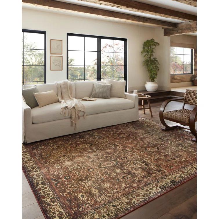 Banks II Rug by Magnolia Home by Joanna Gaines x Loloi - Brick and Ivory / 5' x 7'6"