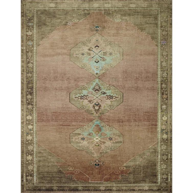 Magnolia Home By Joanna Gaines X Loloi Sinclair Machine Washable Clay / Tobacco Area Rug