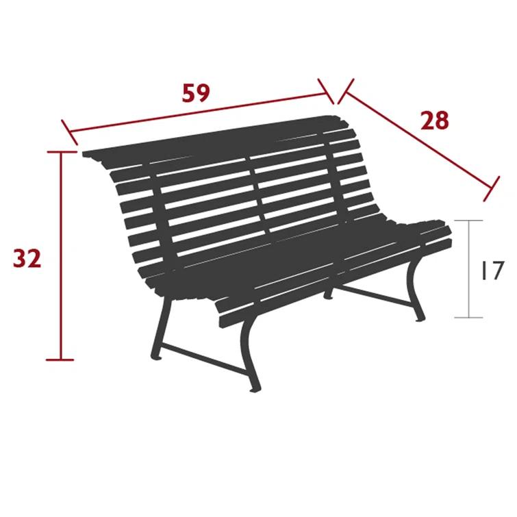 Louisiane Steel Outdoor Bench