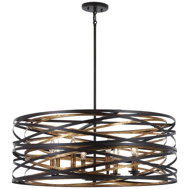 Minka Lavery Vortic Flow 8 - Light Dark Bronze/Mosaic Gold Unique/Statement Pendant