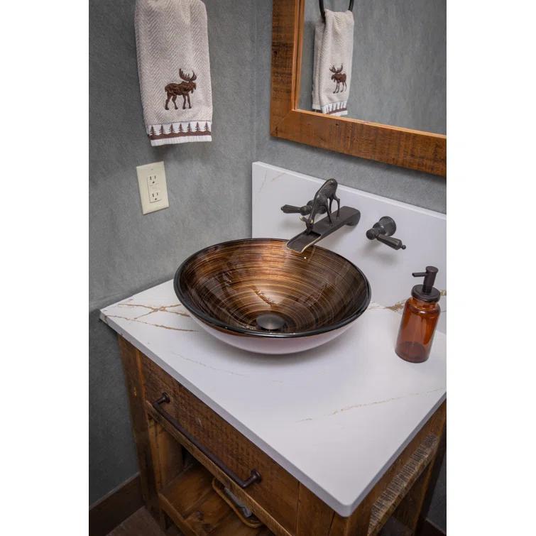 Eden Bath EB_GS72 Eden Bath 16.38'' Tempered Glass Circular Bathroom Sink