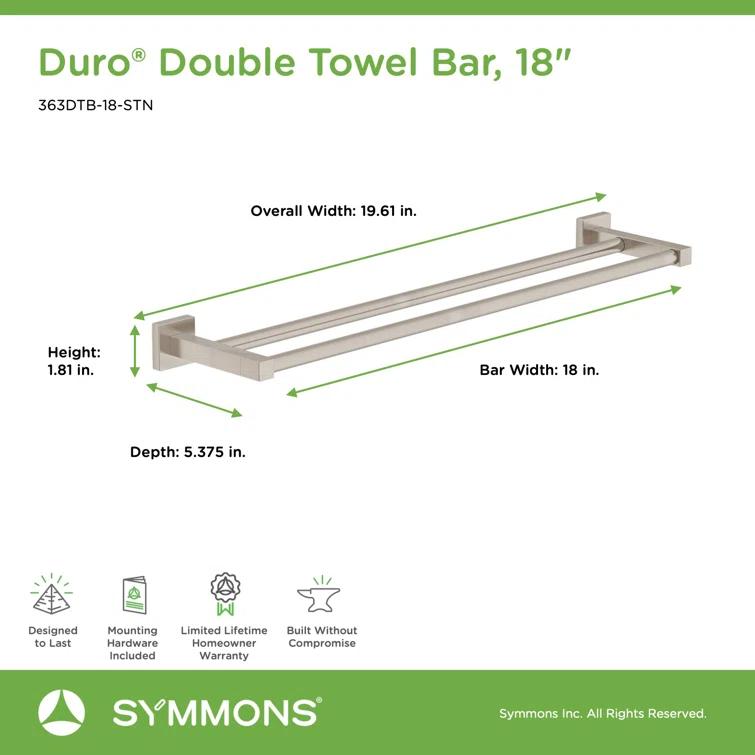 Duro 18" Wall Mounted Double Towel Bar