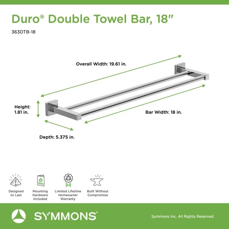 Duro 18" Wall Mounted Double Towel Bar