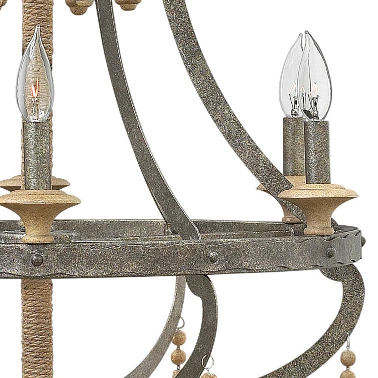 6 - Light Fabric Empire Chandelier