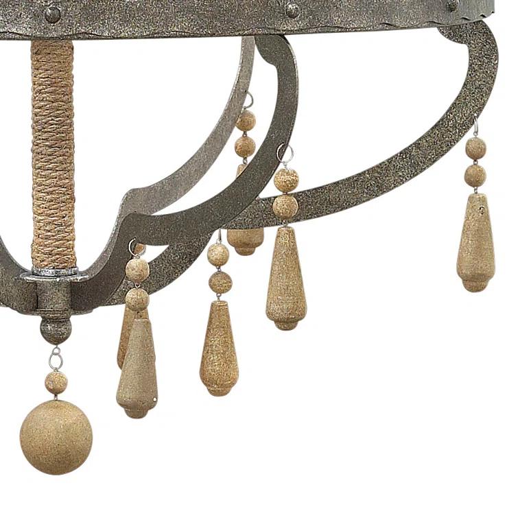 6 - Light Fabric Empire Chandelier