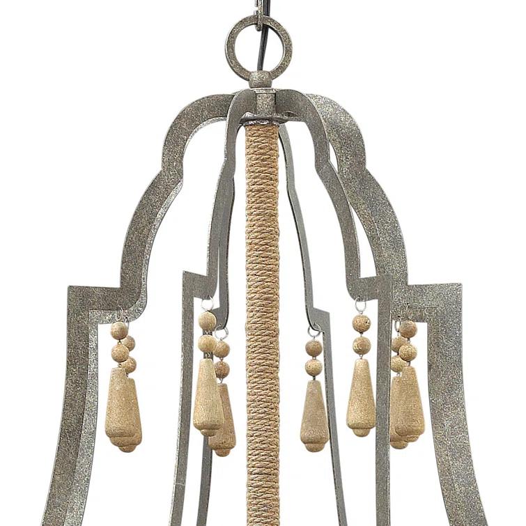 6 - Light Fabric Empire Chandelier