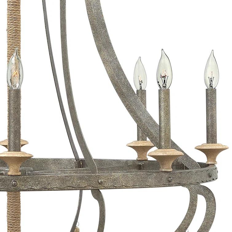 6 - Light Fabric Empire Chandelier