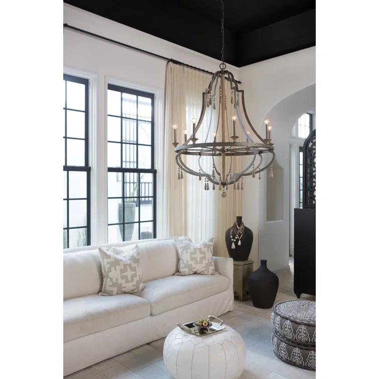 6 - Light Fabric Empire Chandelier