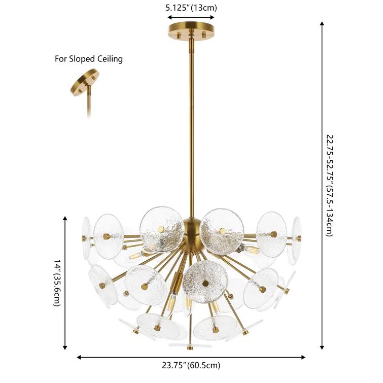 Miri 6 Light 23.75" Pendant - PND4198 - Brass - Safavieh