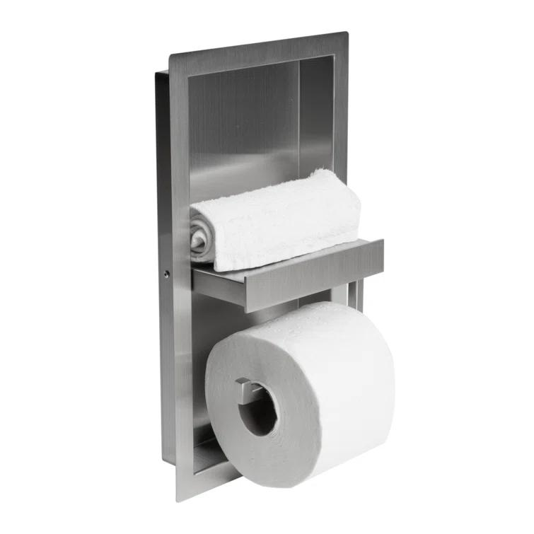 PVD Stainless Steel Recessed Toilet Paper Holder / Bathroom Niche
