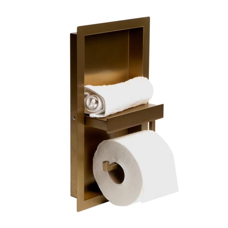 PVD Stainless Steel Recessed Toilet Paper Holder / Bathroom Niche
